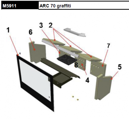 Vitre Arc 70 Graffiti M5911 - ROCAL réf. M5706-200