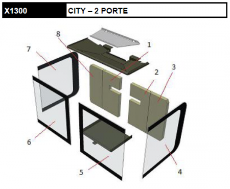 Vitre avant sérigraphiée (à l\'unité) City X1300 - ROCAL réf. X1300-200/2