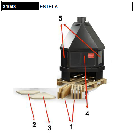 Vitre latérale (à l\'unité) Estela X1043 - ROCAL réf. X1043-200/1