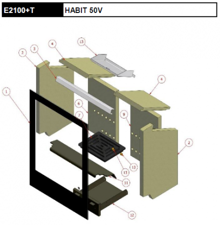 Vitre sérigraphiée Habit 50V E2100+T - ROCAL réf. M5746-200