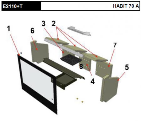 Vitre sérigraphiée Habit 70 A E2110+T - ROCAL réf. M5708-200