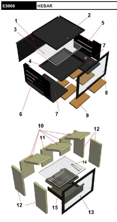 Vitre sérigraphiée Hebar E3000 - ROCAL réf. E3000-200