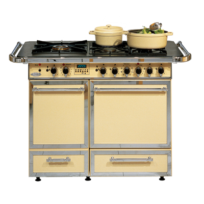 Vue éclatée - Cuisinière Châtelaine Pro 960 four catalyse + coffre de rangement / 3 foyers gaz + 2 électriques - GODIN Réf. 6668